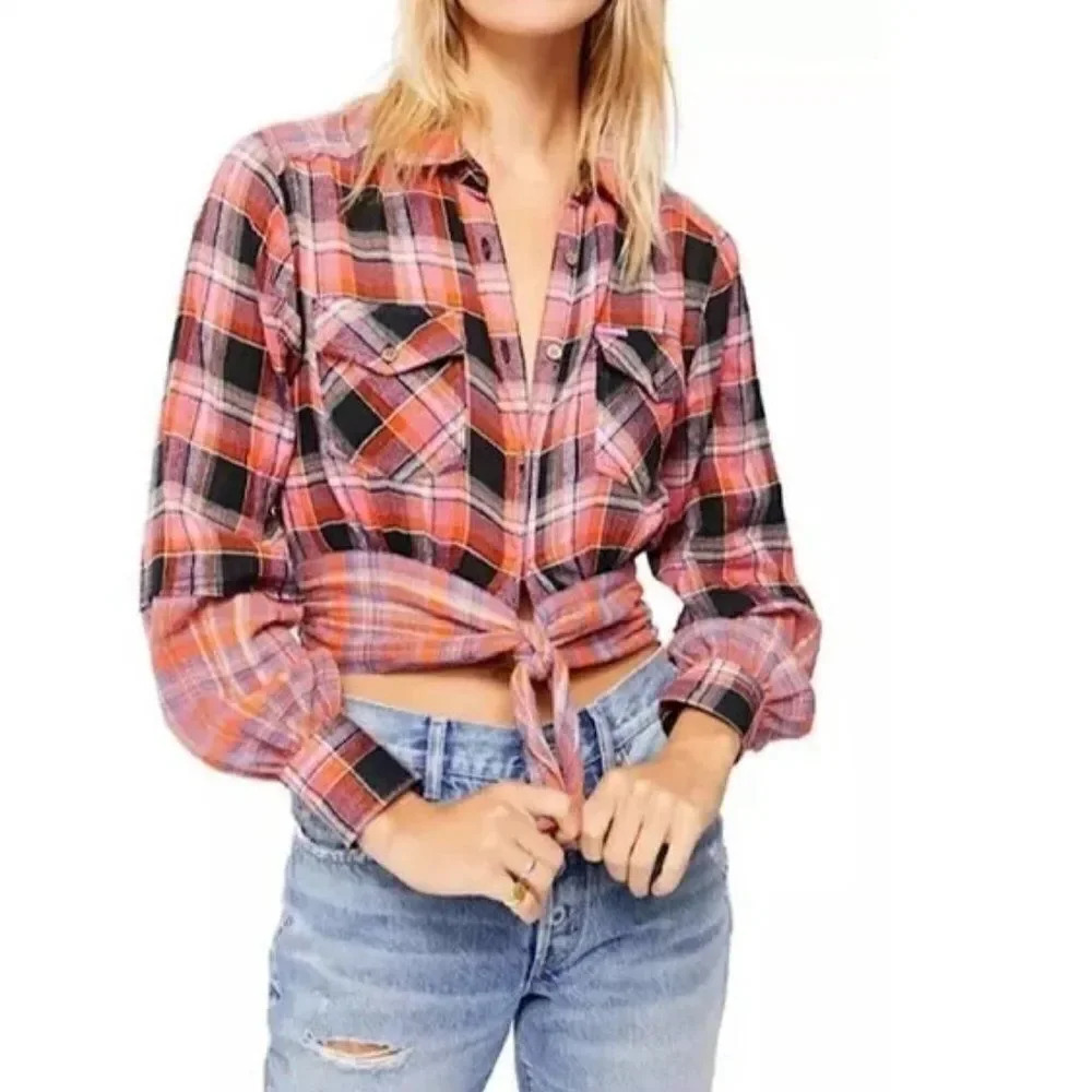 We The Free First Bloom Plaid Top